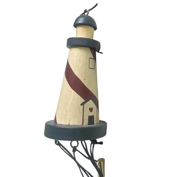 Lighthouse-Themed Wind Chime Brass Tubes & Hand-Painted Nautical Design By NCE - Picture 6 of 9